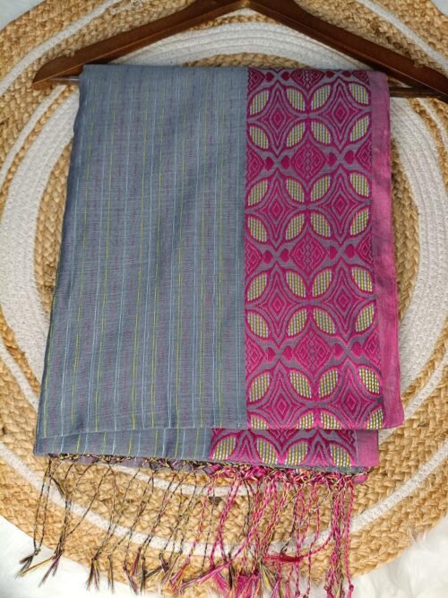 Handloom Cotton Saree – Gray