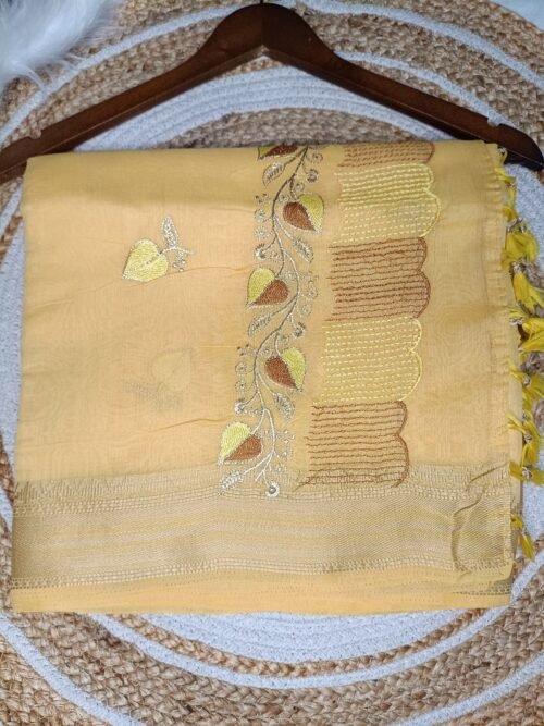 Fancy Cotton with Embroidery Work - Yellow