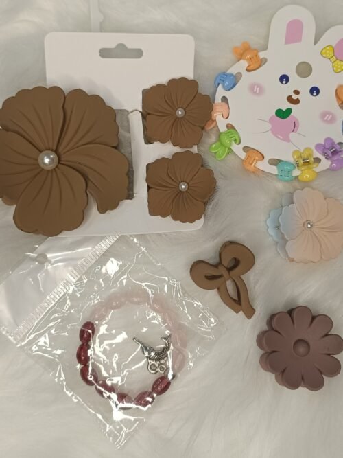 Premium Matte finished Korean clips Combo - Tan