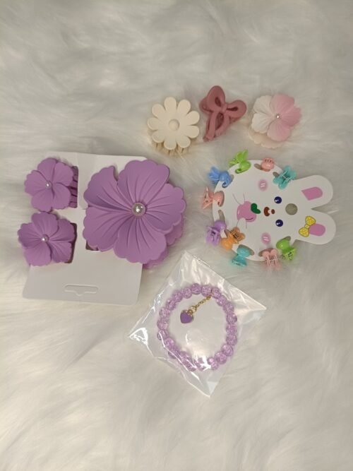 Premium Matte finished Korean clips Combo - Lavender