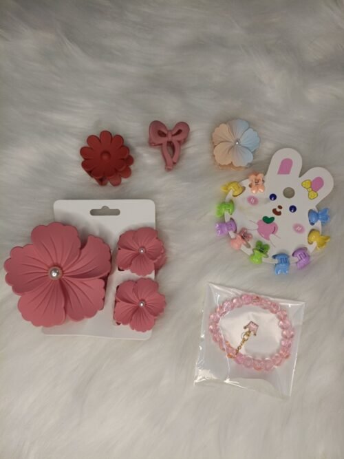 Premium Matte finished Korean clips Combo - Pastel Pink