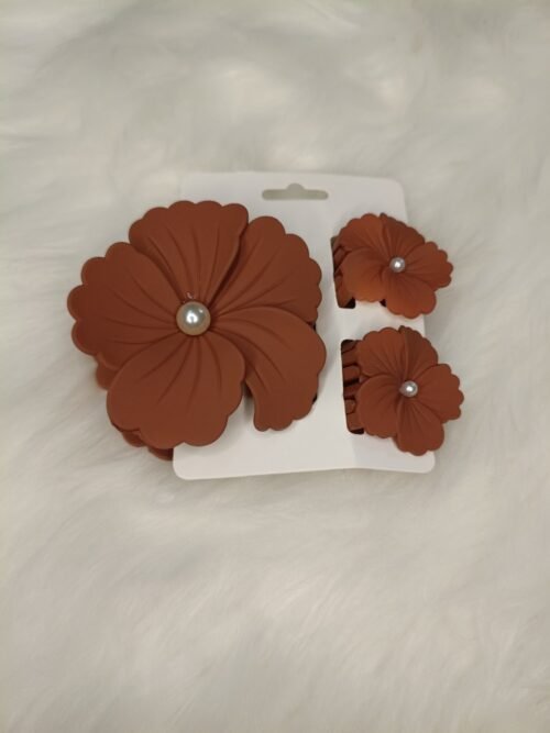 Premium Matte finished Korean clips 3Pcs Combo - Pastel Orange