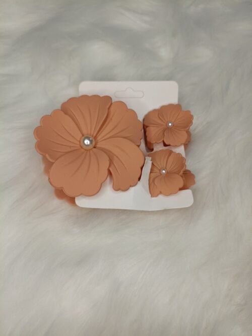 Premium Matte finished Korean clips 3Pcs Combo - Peach