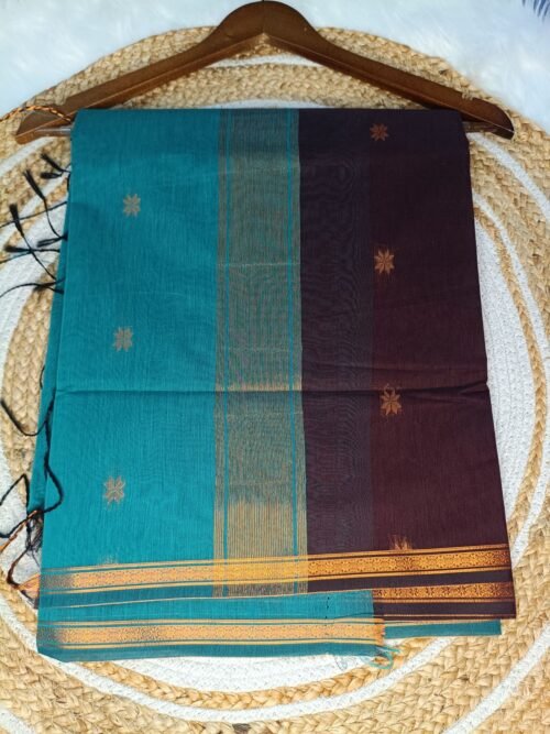 Maheshwari Cotton - Blue (Small Border)