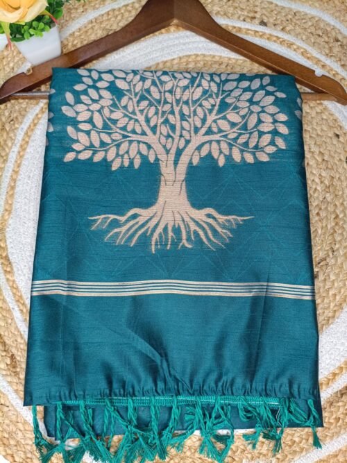 Premium Silk Cotton Saree - Tree pattern