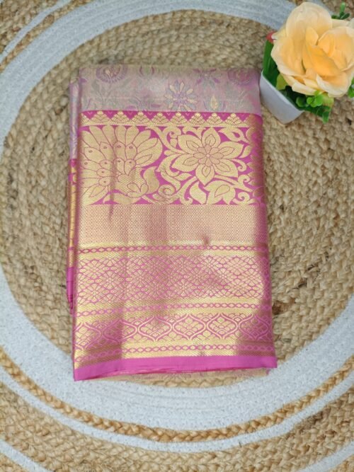Premium Bridal Kanchi Silk Saree - Pink