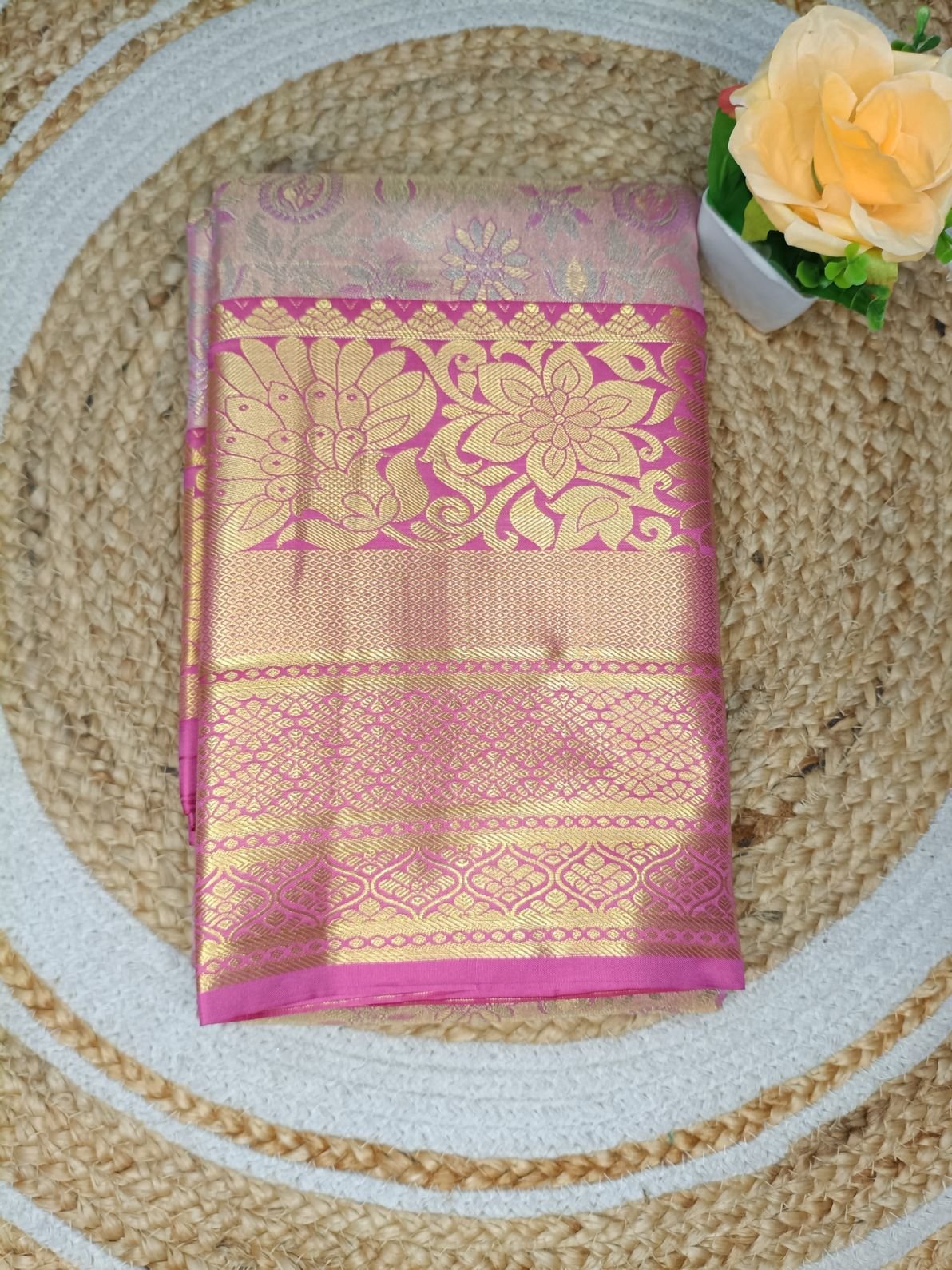 Premium Bridal Kanchi Silk Saree - Pink