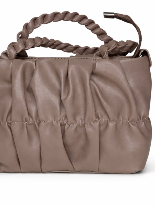 Index Luxe Ruched Handbag – Taupe