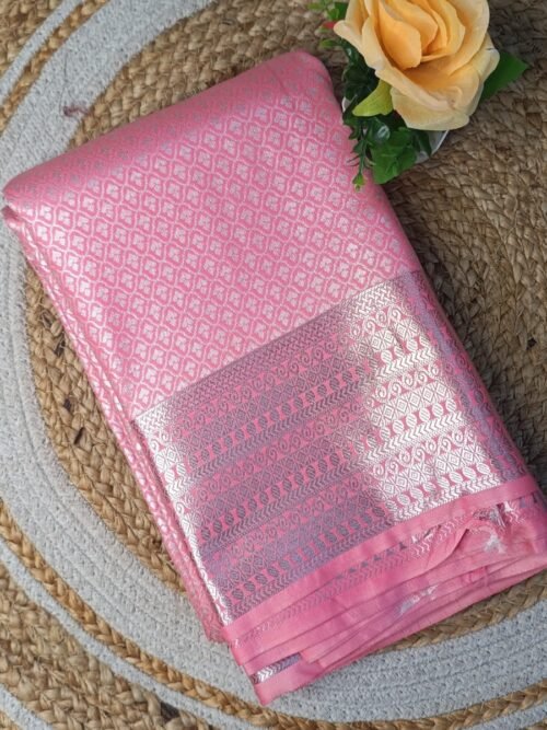 Premium Semi Silk saree - Peach Pink