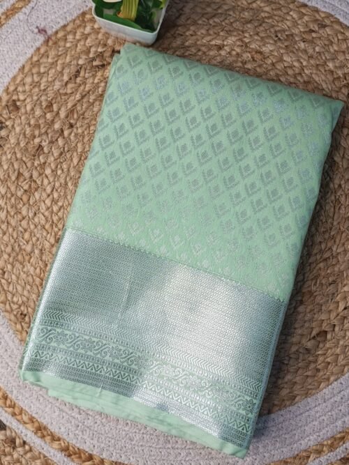 Premium Semi Silk saree - Bright Pista Green